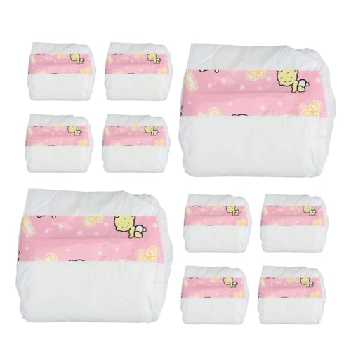 Abaodam 12 STK Puppen-Anziehwindel puppenwindeln Puppen Kleidung Nappies für Puppen Puppenkleidung Puppe verkleiden Zubehör Puppendekor Babydoll-Windeln PVC Rosa von Abaodam