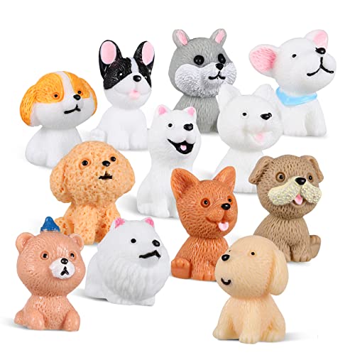 Abaodam 12 Stück Cartoon Welpen Ornamente Hunde Bastelarbeiten Hunde Kuchendekorationen Minifiguren Für Welpen Hunde Hundefiguren Mini Hundespielzeug Für Tiere Für von Abaodam