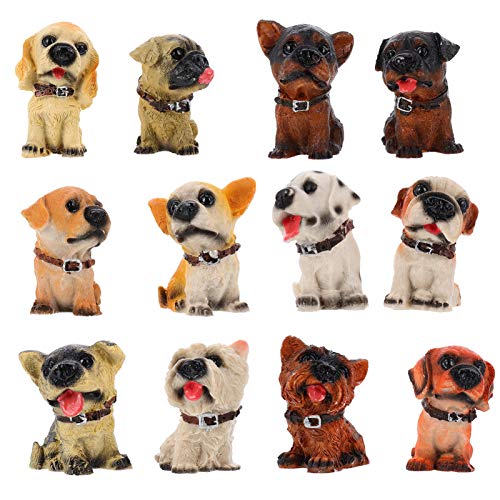 Abaodam 12 Teiliges Set Aus Realistischen Hundefiguren Detailreiche Hundefiguren Aus Resin Dekorative Hundedekoration Für Zuhause Puppenform Geschenkidee Für Hundeliebhaber von Abaodam