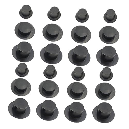 Abaodam 120st Schwarze Schneemannmütze Weihnachtsdekoration Schwarze Kappe Mini-weihnachtsmützen Schneemannmützen Party-schneemannhut Miniaturhut Mini-Zylinder Mini Schwarze Hüte Abs Black von Abaodam