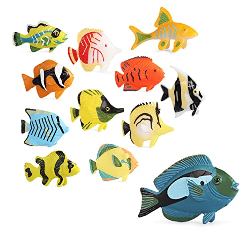 Abaodam 12Pcs Modell Fisch kinderzimmer zubehör für Living Room Decoration tierisches Wal-Badespielzeug Tischdekoration mit Meerestieren Meerestierspielzeug PVC von Abaodam