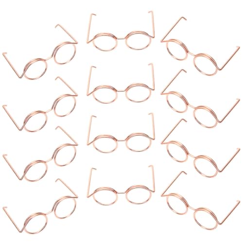 Abaodam 12St Puppenbrille Puppen Kleidung Puppen Klamotten Puppenkleidung Puppenmode dekoringe Mädchen Plüsch Miniatur schnapsgläser Umrandete Puppensonnenbrille Puppe Metall von Abaodam