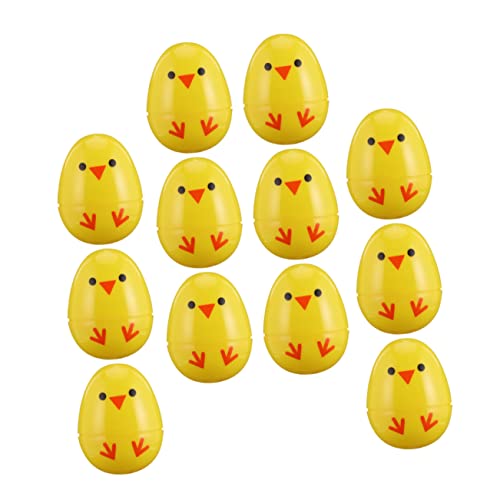 Abaodam 12st Küken Bedruckte Eier Mini- Passende Eier Spiele Eier Eierjagdkorb Blase Zauberstab Seifenblasenmaschine Raupe Eierbecher Sehr Eierhalter Partygeschenke Plastik Yellow von Abaodam