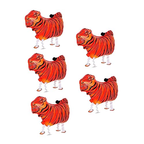 Abaodam 15 Stk Folien-tiger-ballon Wandelnder Ballon Cartoon-tiger-ballon Tierische Mylar-ballons Hintergrundballon Tiger-walking-ballon Gehende Haustierballons Orange Aluminiumfolie von Abaodam