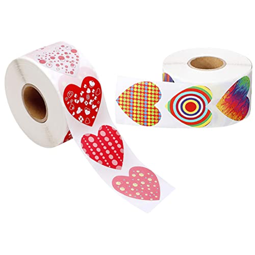 Abaodam 2 Rollen Valentinstag Aufkleber Scrapbooking Sticker Scrapbook Stickers Süße Aufkleber Verpackungsaufkleber Aufkleber zum Verschließen von Briefumschlägen Kupferplattenaufkleber von Abaodam