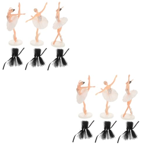 Abaodam 2 Sätze Dekorative Ballett-Ornamente Mädchen-Kuchenaufsatz Cupcake-Topper Ballett Kuchendekoration Ballett Figuren Deko Landschaftsgestaltung Miniaturen Miniatur-Landschaftsdekor von Abaodam