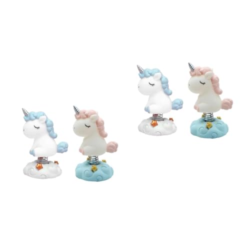 Abaodam 2 Sätze Einhorn-ornamente Autodekoration Desktop-dekorationen Einhorn-schmuck Party-cupcake Autozubehör Einhorn-kuchenverzierungen Einhorn-dekoration Harz 2 Stück * 2 von Abaodam