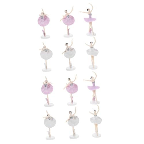 Abaodam 2 Sätze Tanz Ballett Mädchen Tutu-kleid Für Mädchen Tanzende Puppe Mädchen Figur Balletttänzerin Kuchendeckel Ballerina-kuchendekorationen Tanzkönigin Plastik 6 Stück * 2 von Abaodam