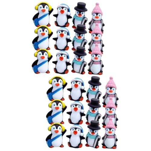 Abaodam 2 Sätze Winter-pinguin-ornament Figur Pinguin- Pinguin Plüsch Pinguin Kuchen Pinguin Weihnachtsschmuck Positiver Pinguin Pinguin-becher Pinguine Vinyl 12 Stück * 2 von Abaodam