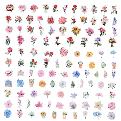 Abaodam 2 Sets Blumen Pflanzen Sticker Nagelsticker Blumenaufkleber Pflanzenetiketten Scrapbooking Laptopaufkleber Fotoalbum Scrapbook Pflanzenanhänger DIY Sticker Scrapbook Sticker PVC von Abaodam