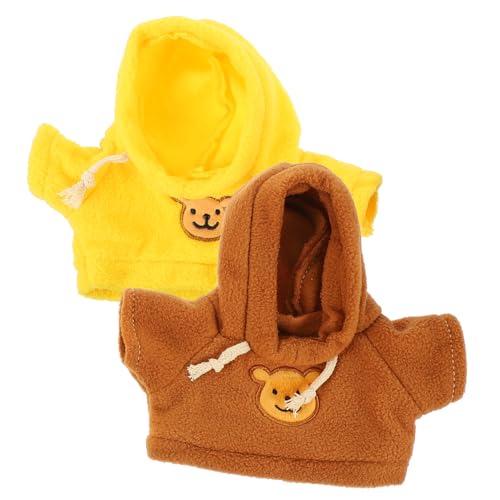 Abaodam 2 Stück Plüschpuppenkleidung Mädchenkleidung Bärenkleidung Süße Plüschpuppe Mit Kleidung Puppe Gefüllte Kleidung Puppen Babypuppenzubehör Kapuzenpullover Kleidung von Abaodam