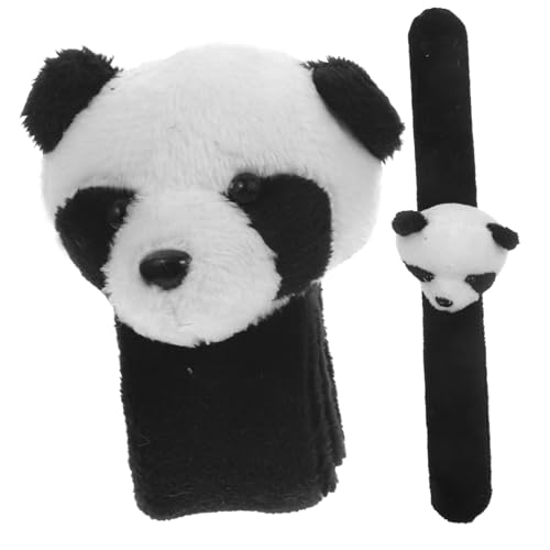 Abaodam 2 Stücke Panda Papa Kreis Schwarz-weiß-babyspielzeug Weiches Spielzeughund Hase Panda- Süßer Bär Party-slap-armbänder Armband Für Snap-armband Plüsch von Abaodam