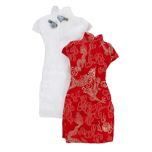 Abaodam 2 Stücke Puppe Cheongsam Spielzeugpuppenkostüm Puppenkleid Kleidung Für Spielzeugpuppen Kompakte Puppenkleidung Austauschbare Puppenkleidung Puppenkleid Für Mädchen Stoff von Abaodam