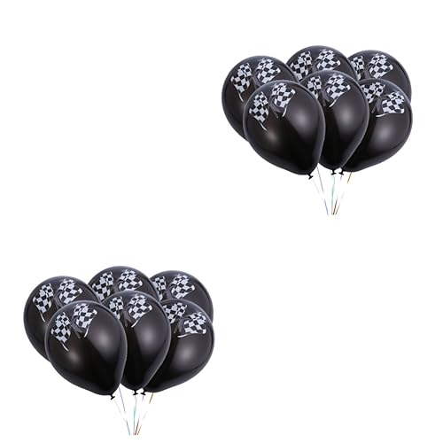 Abaodam 20 Stk Rennen Latexballons Partyballons Runder Ballon Dekorativer Luftballon Luftballons Party Luftballons Für Rennparty Luftballons Mit Zielflagge Heller Farbballon Black von Abaodam