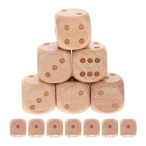 Abaodam 20Er-Pack Holzwürfel-Set Abgerundete Holzwürfel 6-Seitige Holzwürfel Unterhaltungswürfel Für Brettspiele Und Rpg-Partys von Abaodam