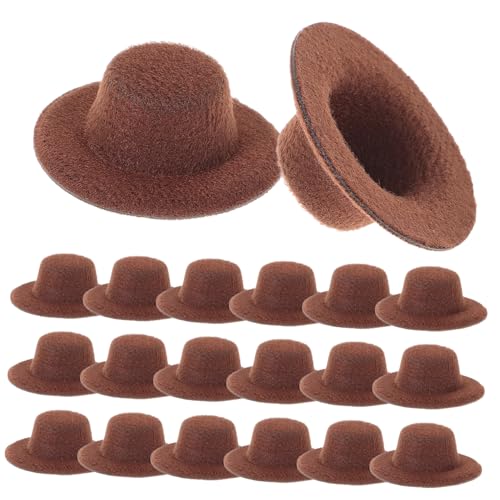 Abaodam 20St Mini-Hut Mini-Puppen Hüte Kappen Kinderkleider kinderkleidung Toys jucarii pentru copii Kleidung Kleiner Hut Puppe verkleiden Sich Kostüm Stoff Brown von Abaodam