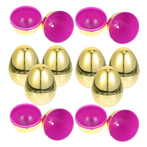 Abaodam 20pcs Ostereier befüllbare Eier Eierbecher Eierfarbe Eierhalter Mini Eier Ostern Party Dekoration Ostern Ornament Osterdekoration Ostereier Boxen Goldener Kunststoff von Abaodam