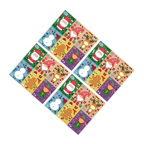 Abaodam 24 Blätter Weihnachtsaufkleber Weihnachts-Bastelaufkleber Sticker-Spielzeug bastelsets für Kinder Weihnachten weihnachtsbastelsets für Kinder DIY-Aufkleber Schneemann-Aufkleber von Abaodam