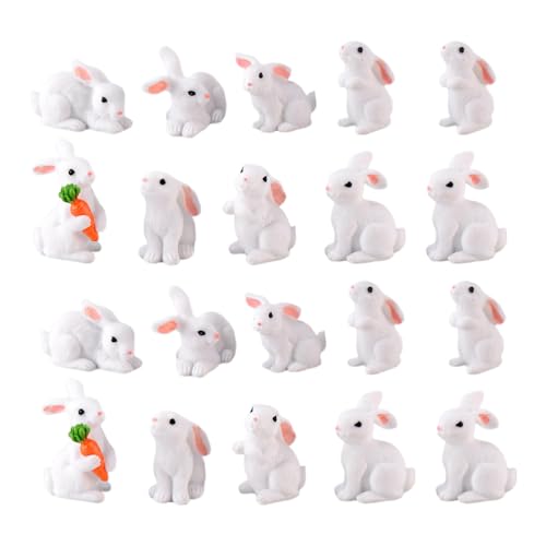 Abaodam 24st Mini- - Figuren Deko Bunny Cake Topper Deko Figuren Hasen Mitiv Torte Zuckerfiguren Ostern Serviettenhalter Ostern Spielfiguren Hasen Tischdeko Miniatur Tier Kind von Abaodam