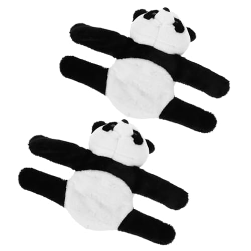 Abaodam 2St Schlagarmband für Kinder Tierarmband Panda-Armband Schlagarmband fürs Handgelenk Ohrfeigenarmband für Kinder Armbinde armbänder Slap-Bands für Partys Slap-Armband Plüsch Black von Abaodam