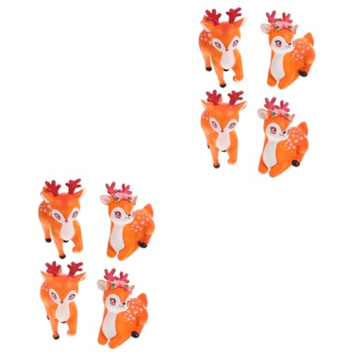 Abaodam 2sets Mikro-landschaftsverzierung Figuren Für Hirsch Cupcake Topper Ornamente Gnom Animal Figures Tooniesfiguren Toys Mini-hirschfigur Miniatur-hirsch Pvc 4pcs*2 von Abaodam