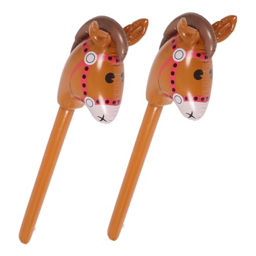 Abaodam 2st Aufblasbarer Pferdekopfstock Aufblasbarer Pferdeballon Partydekorationen Zum Thema Westliche Partygeschenke Pferdeballons Pferdestock Sprengen Auf Stock Pvc Brown von Abaodam