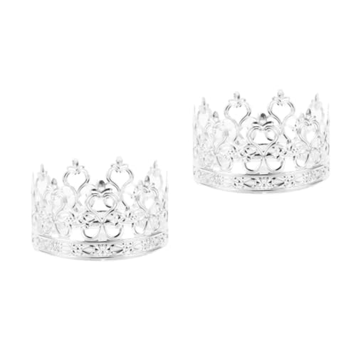 Abaodam 2st Kronenkuchen Dekorieren Prinzessin Cupcake Topper Kronenaufsatz Für Kuchen Kuchendeckel Mit Krone Geburtstagskronen Kronenaufsätze Für Tische Mini-kronen Eisenblech Silver von Abaodam