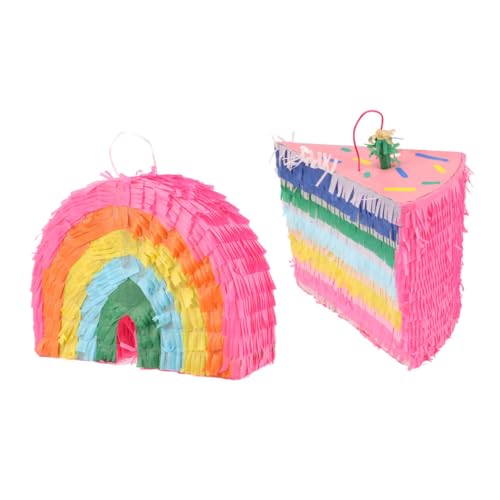 Abaodam 2st Piñata Einhorn-pinata Kuchendekoration Kalimba-aufkleber Party-anhänger Bunte Pinata Kuchenförmige Pinata Party-dekoration Zum Aufhängen Geburtstagsschmuck Partygeschenk Papier von Abaodam