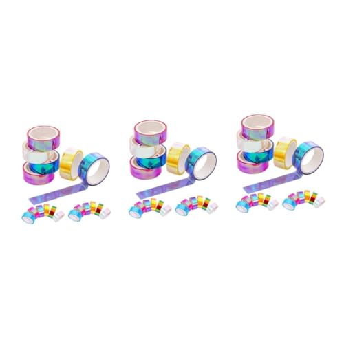 Abaodam 3 Sätze Farbverlaufsband Klebriges Papierband Washi-tape Für Scrapbooking Farbiges Klebeband Wasserfestes Klebeband Beschreibbares Washi-tape Diy Washi Tape Pvc 18 Stück * 3 von Abaodam