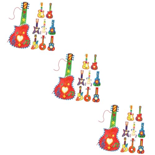 Abaodam 3 Sätze Holzgitarre Gitarrenhandwerk Partygeschenke Für Gitarren Gitarre Sprengen Gitarren-ausschnitte Dekorative Gitarrenformen Pappgitarre Gitarrendekorationen Pappel 8 Stück * 3 von Abaodam