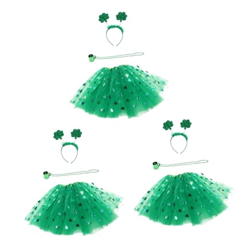 Abaodam 3 Sätze Irisches Stirnband st patricks day haarschmuck st patricks day bekleidung st patricks day haare st. Patrick Shamrock-Kleid st. Patrick's Day Halskette Dekor Kleeblatt-Rock von Abaodam