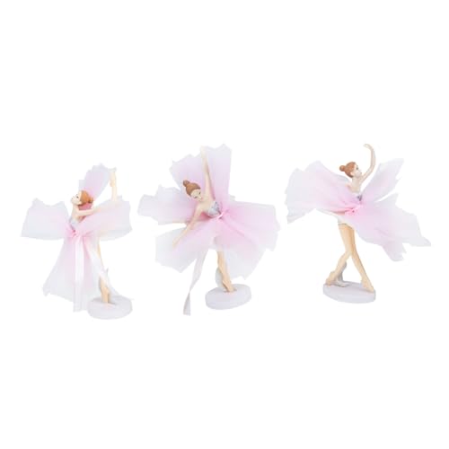 Abaodam 3 Sätze Mädchen-ballerina Tänzerin Ornament Geburtstagsdekorationen Für Ballettmädchen Ballett Tortenaufsatz Cupcake-topper Zum Geburtstag Cupcake-kapazitäten Gittergewebe von Abaodam