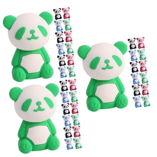 Abaodam 3 Sätze Panda Radiergummi Kappen Radiergummis Kleine Radiergummis Masse Erasers for Für Panda Kuscheltier Kreative Tierradiergummis Kinderbedarf 36 Stücke * 3 von Abaodam