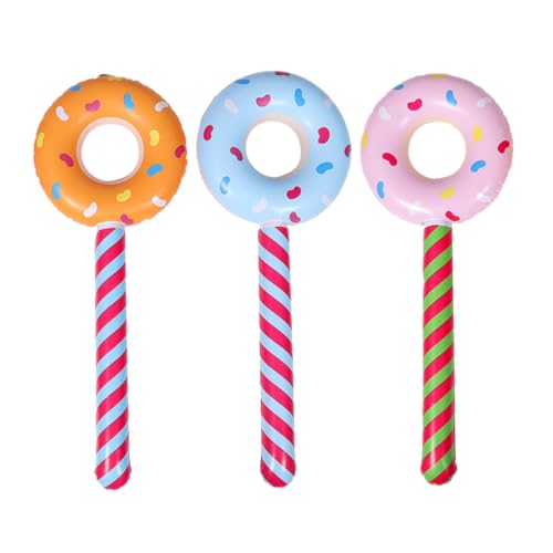 Abaodam 3 Stk Aufblasbares Donut- Boom-stick Donut-schlauchboote Aufblasbare Donut-lutscher-spielzeuge Party-schlauchboote Donuts Partyzubehör Donut-partyballons Donut-ballons Pvc von Abaodam