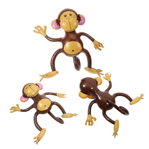Abaodam 3 Stück Aufblasbare Affen Cartoon Affen Luftballons Klassenzimmer Dekoration Geburtstagszubehör Tier Affen Luftballons Partygeschenke Kinder Party Dekoration Zoo Affen von Abaodam