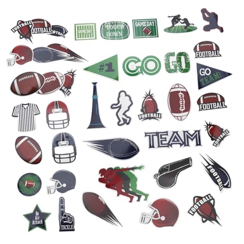 Abaodam 30 Blätter Fußball-Aufkleber Handy Sticker Sticker Gepäckanhänger Sportdekoration Football Sticker Fußballaufkleber für Jugendliche Rugby-Aufkleber-Dekoration PVC von Abaodam