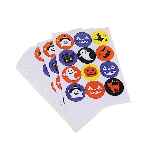 Abaodam 30 Blatt 12 Stück 1 Halloween-Aufkleber Halloween Aufkleber Halloween Sticker rundes Siegel Selbstklebende Aufkleber Süßigkeiten-Aufkleber Kürbisaufkleber Süssigkeit Taschen von Abaodam