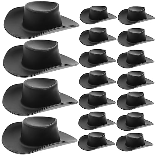 Abaodam 30St Mini-Cowboyhut Mini-Zylinder Hut Frauen Hüte Masse Hüte für Frauen Kuhmädchenhüte kinderspielzeuge Puppenhut entzückende kleine Hüte Puppenhüte für Partys Plastik Black von Abaodam