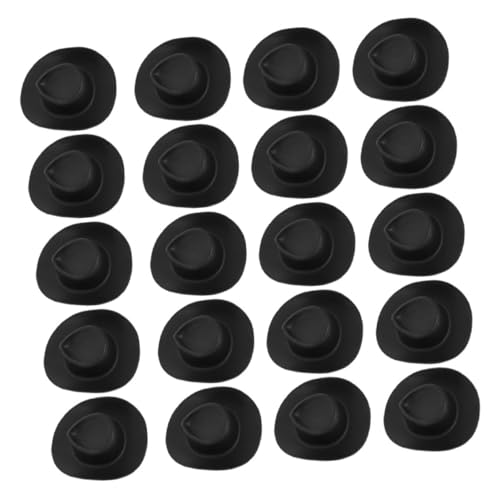 Abaodam 30st Mini-cowboyhut Mini-hüte Für Puppenhäuser Kleine Cowboymütze Kleiner Puppenhut Mini-Western-Cowboy-hüte Miniaturhüte Für Partys Kleine Hüte Zum Basteln Mini-Hut Black Plastik von Abaodam