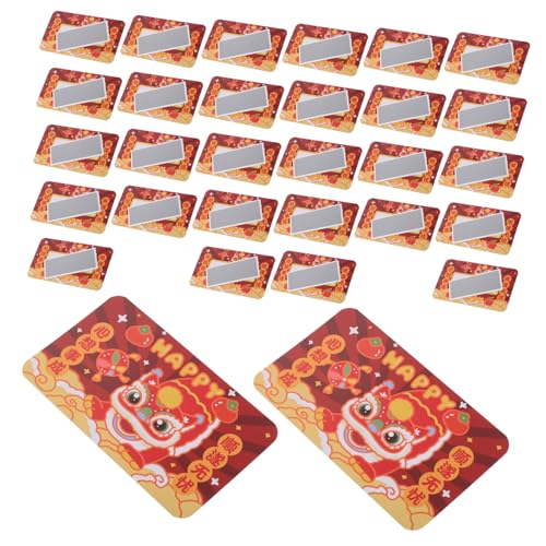 Abaodam 30st Rubbellos-geschenkkarte Neujahrskarten Lustige Karten Chinesisches Neujahrsspiel Rubbelkarten Chinesische Rubbelkarte Party-rubbelspiel Chinesisches Kartenspiel Rot Papier von Abaodam