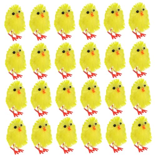 Abaodam 360 Stk Osterdekoration popular karnevalsdekoration pezzettino Ostern Mini flauschige Küken Mikrolandschaftsornament käppis für kinder kuchen osterszene dekor Cartoon-Huhn Yellow von Abaodam