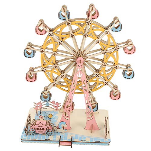 Abaodam 3D Ferris Wheel Puzzle Set Für Erwachsene Und DIY Modellbausatz Intellektuelles 3D Puzzles Für Ab 8 Jahren Hochwertiger Holzbausatz Kreatives Basteln von Abaodam