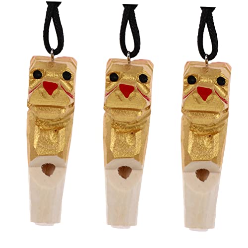 Abaodam 3St Holzgeschnitzte Tierpfeife holzspielzeug toys geburtstagsgeschenk geburtstagsmitgebsl Zug- Tierpfeife für Halskette mit Tierpfeife hölzern Golden von Abaodam