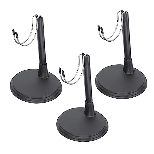 Abaodam 3St Puppenständer Figure Stand doll Accessories Puppenausstellung Figurenständer Schaufensterpuppe Puppen Puppenregal Puppenhalterung Plastik Black von Abaodam