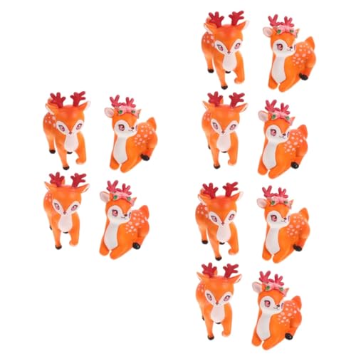 Abaodam 3sets Mikro-landschaftsverzierung Bausatz Desktop-tierdekor Hirsch Cupcake Topper Hirsch Figuren Ornamente Reh Tierstatuen Miniaturen Autodekoration Gnom Pvc 4pcs*3 von Abaodam