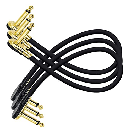 Abaodam 3st Gitarren-effekt-linie Ts Stecker Mikrofonkabel Bass Verstärkerkabel Bausatz Ton Gitarrenkabel Patchkabel Kopfhörer Gitarrenpedalkabel Draht Aux Leistung Akustisch Golden Metall von Abaodam