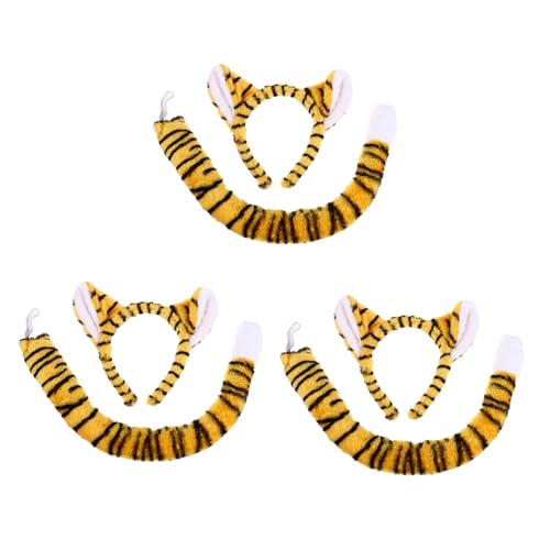 Abaodam 3st Tiger Stirnband Cosplay Tierschwanz Cosplay-kopfschmuck Für Cosplay-tierschwänze Party-stirnband Stirnband Für Die Kinderbühne Partyzubehör Party-requisite Stoff von Abaodam