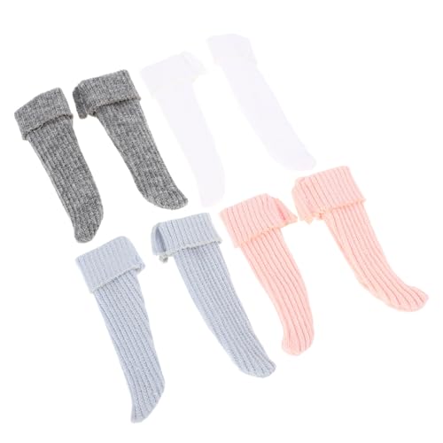 Abaodam 4 Paare Puppensocken Mode Puppenzubehör Puppenmode Accessoires Puppen Geschenkideen Puppen Garderobe Puppen Kleidung Puppenkleidung Miniatur-Schuhe Puppenherstellung Stoff von Abaodam