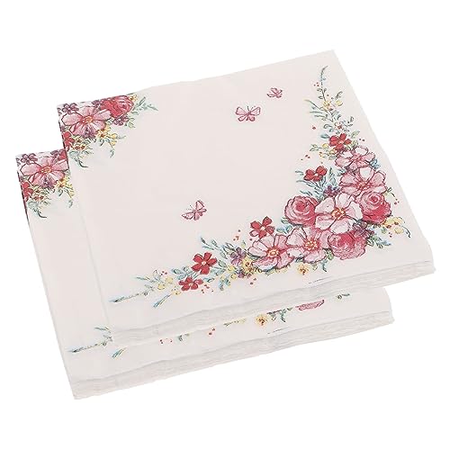 Abaodam 4 Papierserviette Getränkeservietten Frühlingsblumenservietten Gästeservietten mit Blumenmuster party accessoires geburtstagsservietten Partyzubehör themenbezogene partyservietten von Abaodam