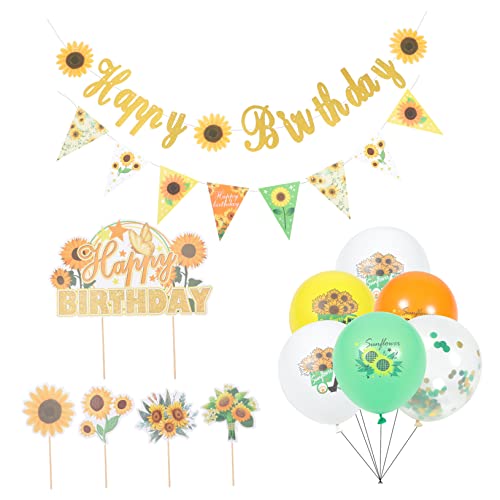 Abaodam 4 Sätze Ballonanzug Cupcake-dekoration Dekorative Geburtstagsballons Alles Zum Geburtstag-banner Partyzubehör Für Den Babygeburtstag Kuchendekorationen Papier Yellow von Abaodam